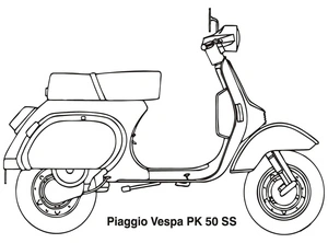 Página para Colorir Página para Colorir de Moto - Scooter Vespa