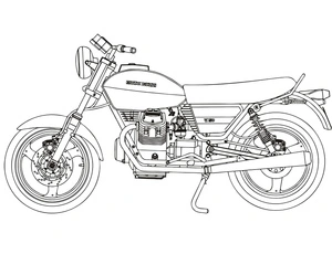 Página para Colorir Moto V50 Guzzi
