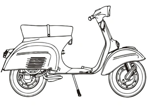 Página para Colorir Vespa Scooter Motocicleta da Piaggio