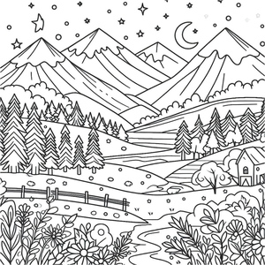 Página para Colorir Majestade da Montanha