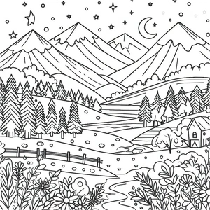 Página para Colorir Página para Colorir Majestade da Montanha