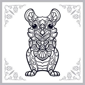 Página para Colorir Mandala Simples de Mouse