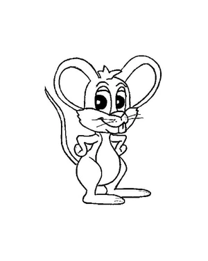 Página para Colorir Um Desenho de um Rato