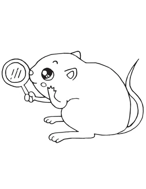 Página para Colorir Rato de Desenho Animado Adorável