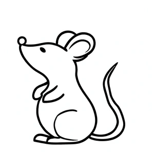 Página para Colorir Mouse Iniciante