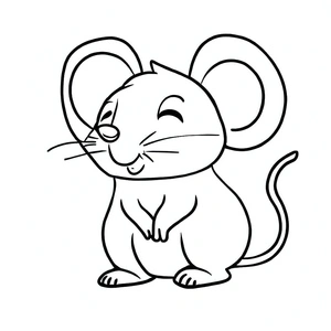 Página para Colorir Rato Feliz