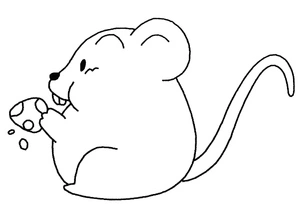 Página para Colorir Rato Faminto