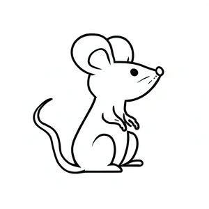 Página para Colorir Mouse Simples