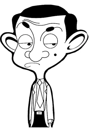 Página para Colorir Mr. Bean se sentindo triste