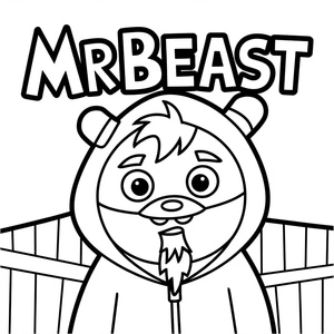 Página para Colorir Hora da Diversão com Mr. Beast