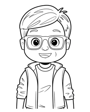 Página para Colorir Página para Colorir do Mr. Beast para Imprimir