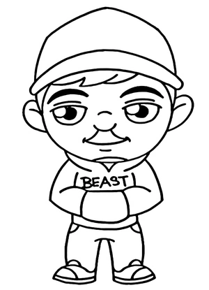 Página para Colorir Pequeno Mr Beast