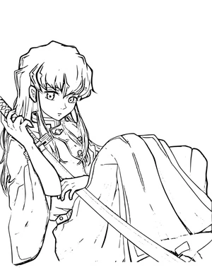 Página para Colorir Página para Colorir Muichiro Tokito de Demon Slayer