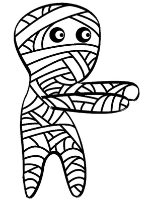 Página para Colorir Uma Pequena Múmia