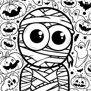 Página para Colorir Múmia Adorável