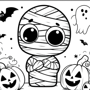 Múmia Fofa de Halloween