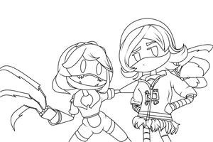 Página para Colorir Personagens de Murder Drones