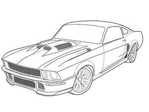 Página para Colorir Um Ford Mustang seria uma alternativa adequada.