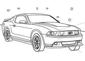 Página para Colorir Página para colorir com um Ford Mustang
