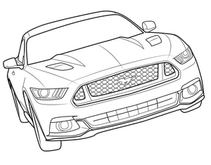 Desenho de um Ford Mustang