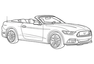 Página para Colorir Ford Mustang Carro Esportivo