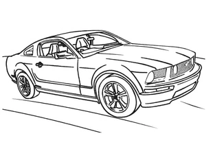 Página para Colorir Incrível Ford Mustang