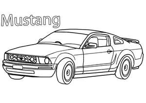 Página para Colorir de Carro Mustang