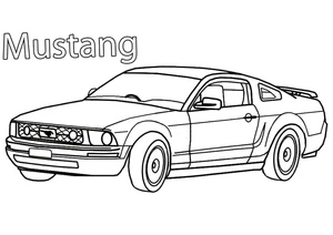 Página para Colorir Página para Colorir de Carro Mustang