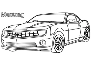 Página para Colorir Liberdade Mustang