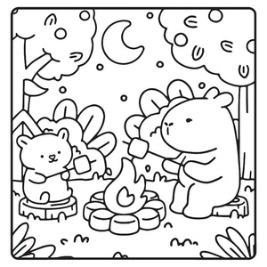 Página para Colorir Amigos Peludinhos Fofos