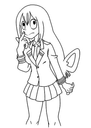 Página para Colorir Asui Tsuyu