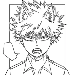 Página para Colorir Bakugo de My Hero Academia