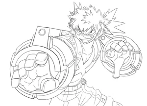 Página para Colorir Bakugo Katsuki