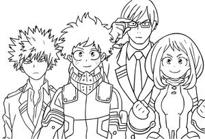 Página para Colorir Personagens de My Hero Academia