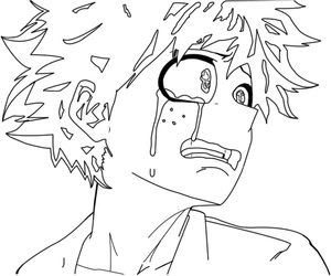 Página para Colorir Midoriya Chorando