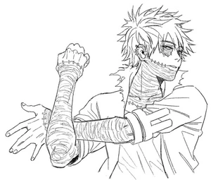 Página para Colorir Dabi de My Hero Academia