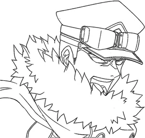Página para Colorir Inasa Yoarashi da série de anime My Hero Academia