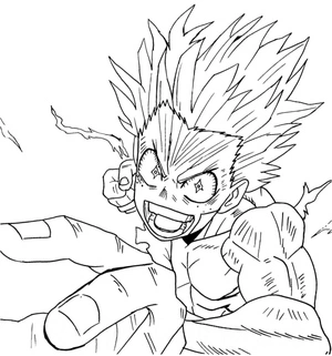 Página para Colorir Midoriya Irritado