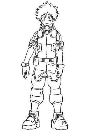 Página para Colorir Izuku Midoriya de My Hero Academia