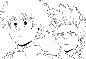 Página para Colorir Midoriya e Kirishima