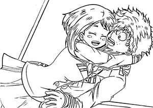 Página para Colorir Midoriya e Uraraka são os personagens desta página para colorir.