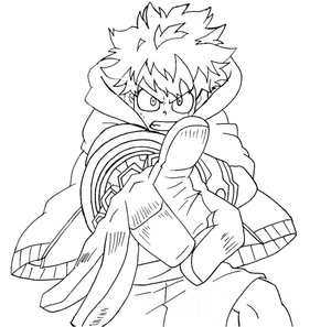 Página para Colorir Midoriya do anime My Hero Academia
