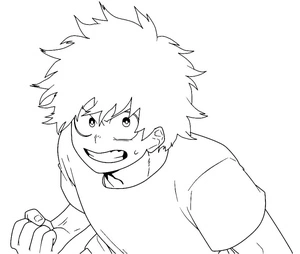Página para Colorir Página para Colorir do Midoriya para Imprimir
