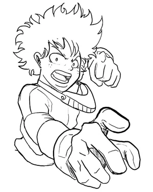 Página para Colorir Midoriya, o Magnífico