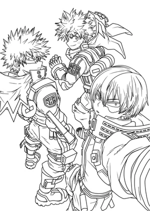 Página para Colorir My Hero Academia Anime