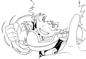 Página para Colorir Imprimível com o incrível Midoriya