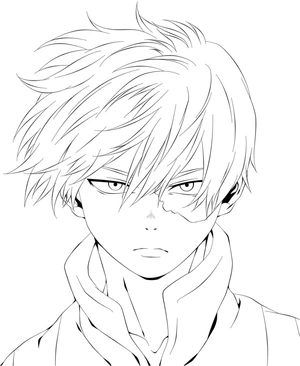 Página para Colorir Shouto Todoroki de My Hero Academia
