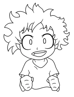 Página para Colorir Doce Garoto Midoriya
