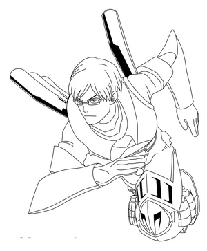 Página para Colorir do Tenya Iida de My Hero Academia