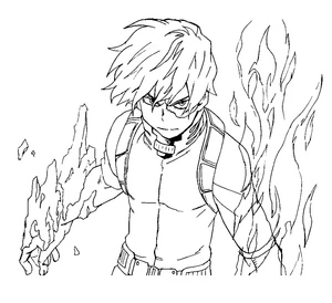 Página para Colorir Todoroki de My Hero Academia